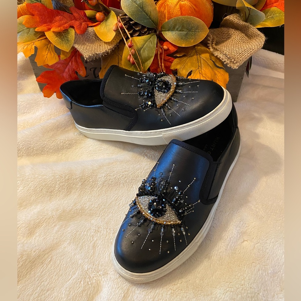 Kurt Geiger Black Embellished Sneakers